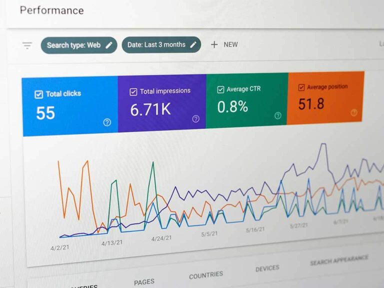 A close up of a pc screen showing analytics