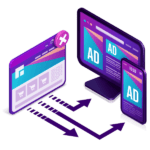 A Design with Mobile and a Screen showing the word AD