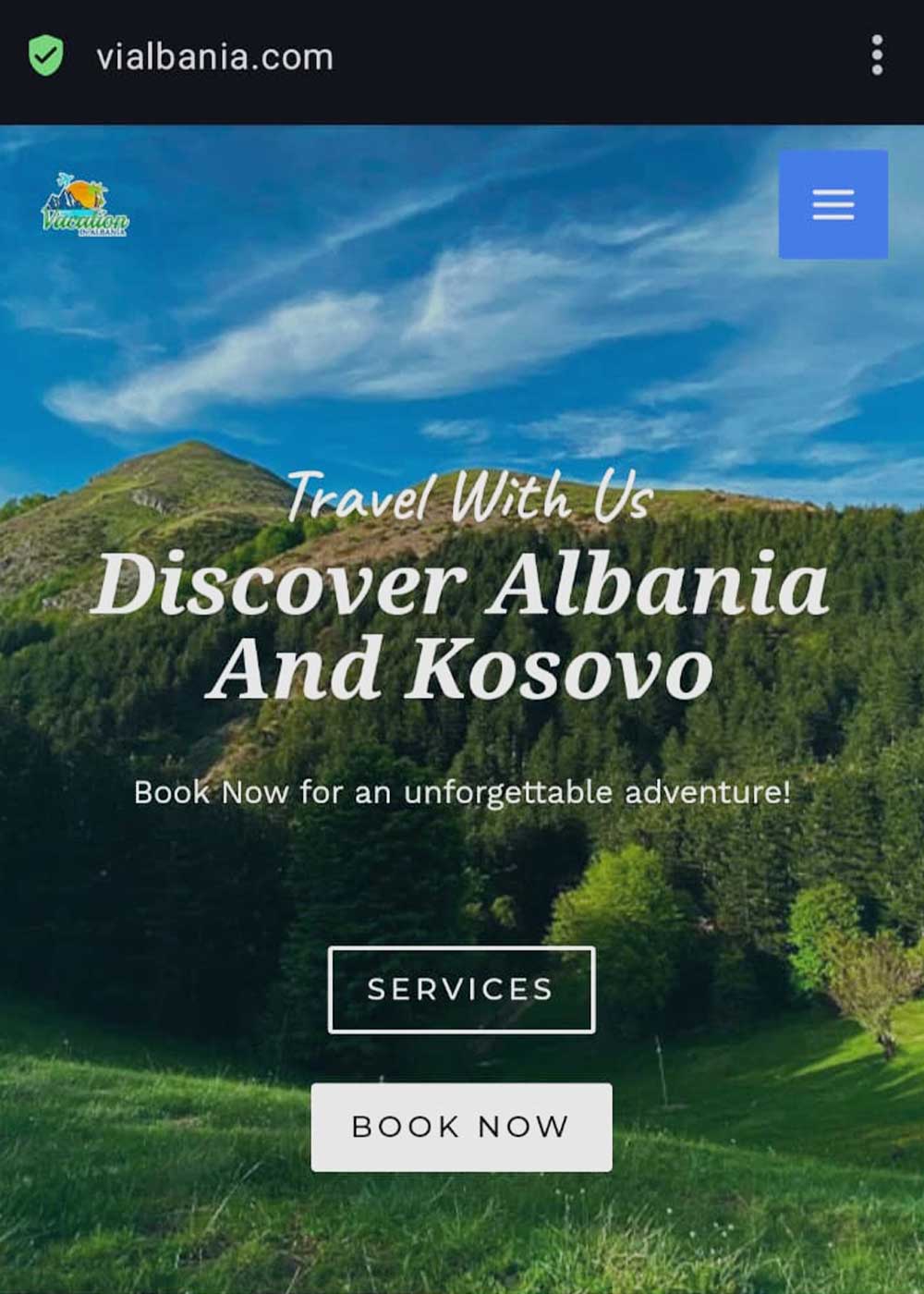 a Screenshot from vialbania.com website